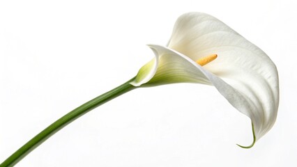 Calla Lily Isolated On A Background.White lily flower closeup isolated on white