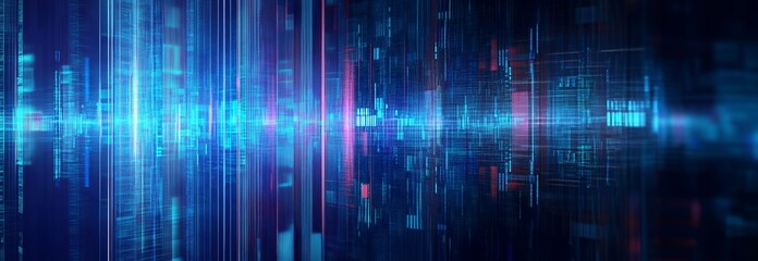 Abstract Digital Background with Futuristic Data Technology and Computer Code, Representing the Future of Information Exchange