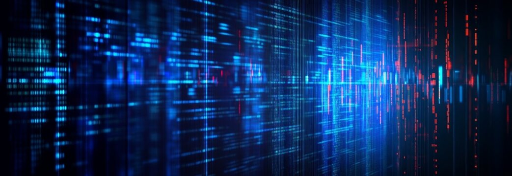 Abstract Digital Background with Futuristic Data Technology and Computer Code, Representing the Future of Information Exchange