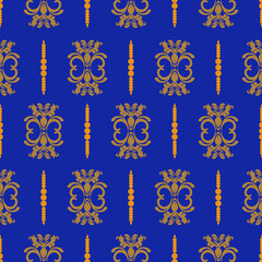 seamless pattern with blue flowers