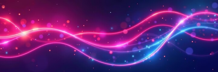 Fototapeta premium Fluid neon lines on abstract colorful background, background, vector, abstract