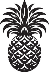 Obraz premium pineapple vector illustration, pineapple silhouette vector, pineapple logo vector black on white background