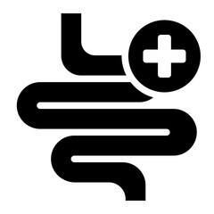 Fototapeta premium digestive health glyph icon for intestine checkup scan