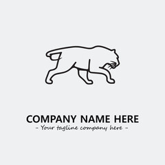 Phanter illustration black and white for logo company vector image
