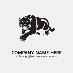 Phanter illustration black and white for logo company vector image

