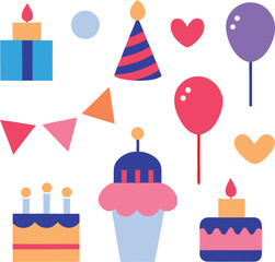 set of birthday party elements
