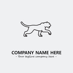 Phanter illustration black and white for logo company vector image
