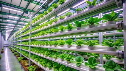 Hydroponic farm with vertically stacked tubes and LED grow lights for aeroponic cultivation, aeroponic