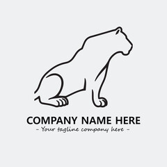 Phanter illustration black and white for logo company vector image
