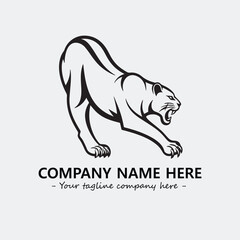 Phanter illustration black and white for logo company vector image
