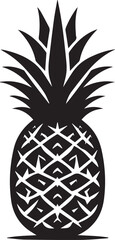Fototapeta premium pineapple vector illustration, pineapple silhouette vector, pineapple logo vector black on white background
