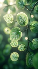 Serene Green Leaves Phone Wallpaper  Dewy Leaves Illuminated by Soft Light | HD Mobile Background

