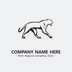 Phanter illustration black and white for logo company vector image
