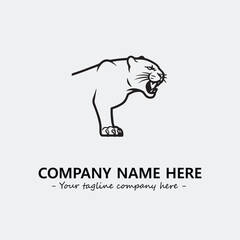 Phanter illustration black and white for logo company vector image
