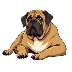 Obraz premium English mastiff vector illustration