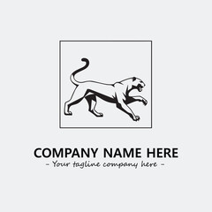 Phanter illustration black and white for logo company vector image
