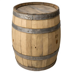 Wooden barrel on transparent background