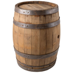 Fototapeta premium Wooden barrel on transparent background