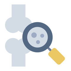 bone health flat icon with density scan reading