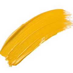 yellow paint stroke on transparent background