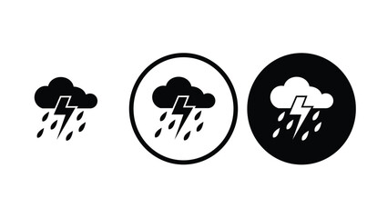 icon storm black outline for web site design 
and mobile dark mode apps 
Vector illustration on a white background
