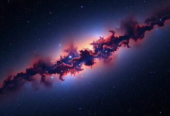 Fototapeta premium Vast, star-studded expanse of deep space, nebulae swirling, galaxy, planets