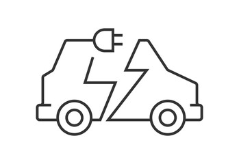 electric car line icon