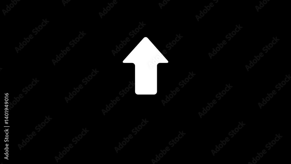 Poster business up arrow animation on black background, glowing arrow up and down animation.