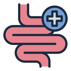 Obraz premium digestive health filled line icon for intestine checkup scan