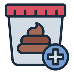 sample container filled line icon for feces health test