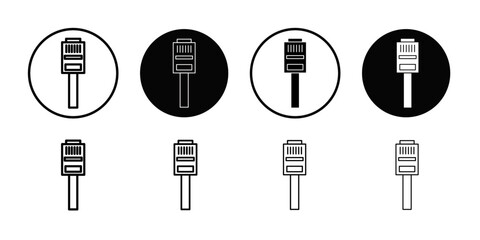 ethernet cable plug icon Thin line art collection