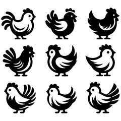 Dynamic Wild Hen Illustrations for Creative Expressions