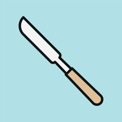 Knife icon represents cutting tools, tableware essentials, and culinary precision in every meal prep.