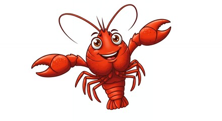 Smiling cartoon lobster illustration