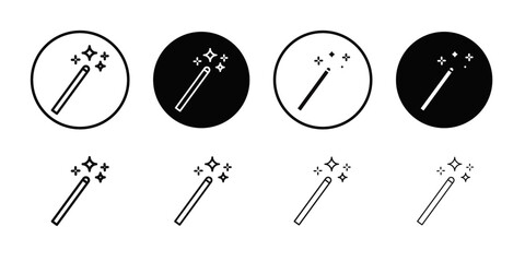 magic wand icon Thin line art collection
