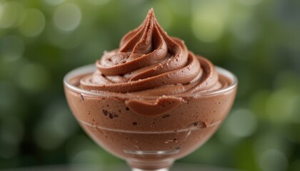 Decadent chocolate mousse kitchen dessert indoor close-up indulgence