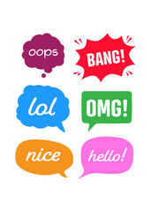 Doodle speech bubbles vector collection.
