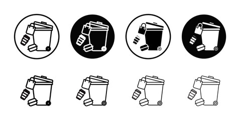 Solid waste icon Thin line art collection