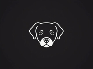 The dog logo design is elegant and minimalistic in style.
