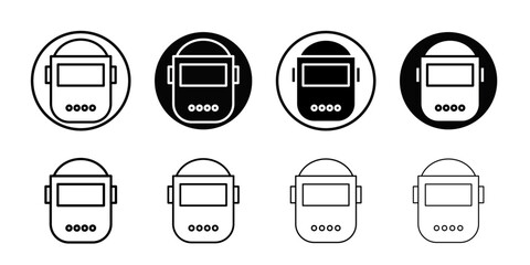 welding shield cover icon Thin line art collection