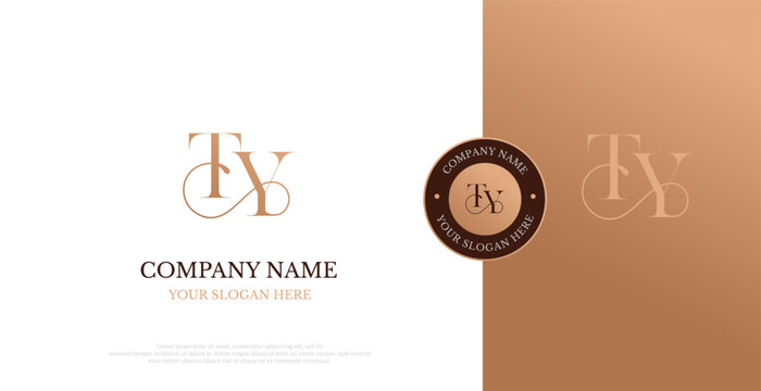 Initial TY Logo Design Vector 
