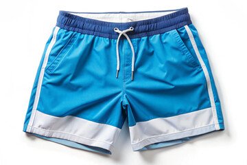 Stylish Blue and White Swim Shorts with Two-Tone Design Summer Fashion