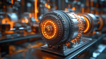 Fototapeta premium Futuristic Engine: Technological Marvel in Industrial Setting