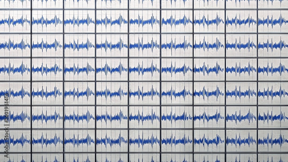 Poster abstract blue waveform pattern background