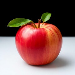 red apple isolated on black