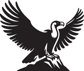 Andean Condor illustration, Andean Condor silhouette vector isolated on white background