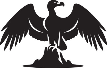 Andean Condor illustration, Andean Condor silhouette vector isolated on white background