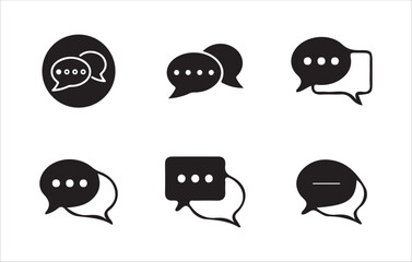 Comment icon speech bubble symbol. Speech bubble collection. Chat thin line icon set. Contains speech bubbles, messages, and inboxes. Vector Illustration