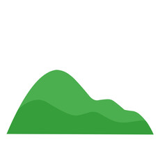 Cartoon landscape with rolling green hills and puffy white clouds under a blue sky. Vector illustration perfect for backgrounds, children's themes, and playful designs.