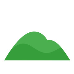 Fototapeta premium Cartoon landscape with rolling green hills and puffy white clouds under a blue sky. Vector illustration perfect for backgrounds, children's themes, and playful designs.